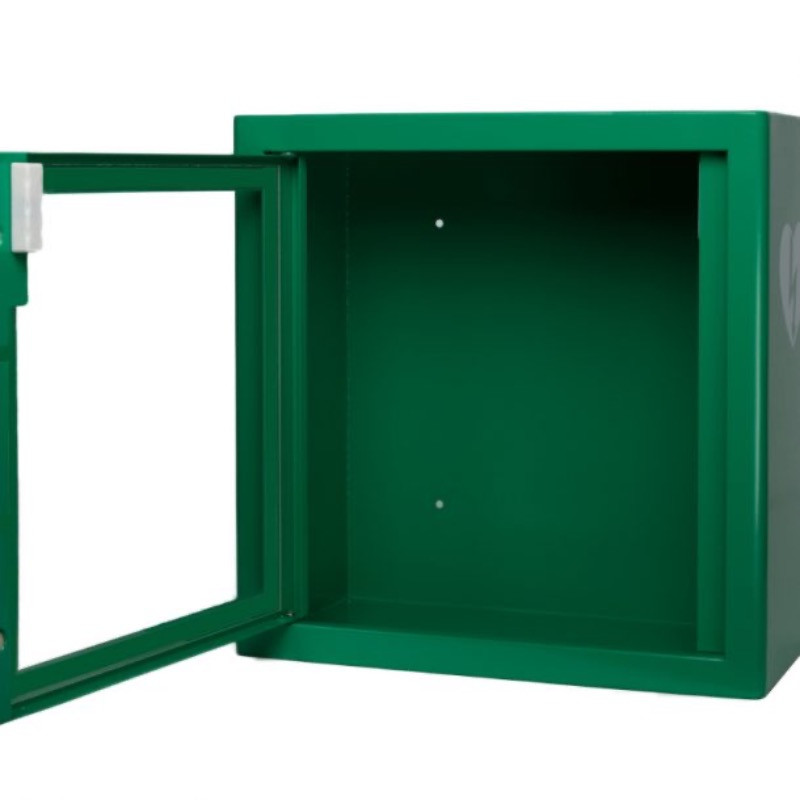 ARKY-AED-green-indoor-cabinet-with-ILCOR-AED-logo-Open_1000-610x610-1